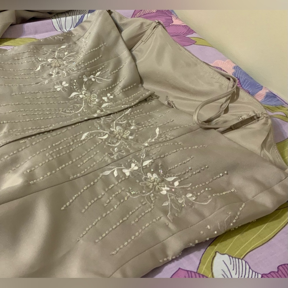 Like New Forever Yours 2 Pz Champagne Sequined Evening Ball Gown … - Picture 2 of 12